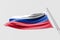 Isolated Russia Flag waving 3d Realistic fabric