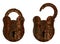 Isolated Rusty Padlock