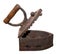 Isolated rusty vintage iron