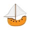 Isolated sailboat cartoon