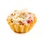 Isolated salty appetizer tartlet on the white