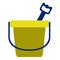 Isolated sand bucket toy icon