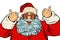 Isolated Santa Claus in the star glasses