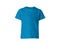 Isolated sapphire blue colour blank fashion tee front mockup template