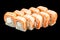 Isolated scorched salmon philadelphia sushi rolls