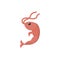 Isolated sea shrimp vector design