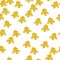 Isolated seamless pattern with doodle random yellow orchid flowers print. White background