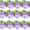 Isolated seamless pattern with purple and green magnolia flowers print. White background