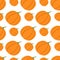 Isolated seamless pumpkin abstract flat pattern. Bright orange elements on white background. Stylized artwork