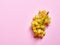 Isolated set of a bunch of sweet seedless grapes in studio with millennial pink background