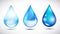 Isolated set transparent clean water blue drop â€“ vector