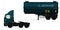 Isolated sewage semi trailer truck on white background