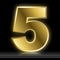 Isolated shiny golden five number illustration