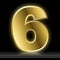 Isolated shiny golden six number illustration