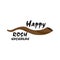 Isolated shofar icon with text. Rosh Hashanah