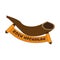 Isolated shofar icon with text. Rosh Hashanah