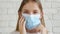 Isolated Sick Child in Coronavirus Pandemic Outbreak, Sad Kid Unhappy Bored Girl in Covid-19 Crisis
