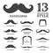 Isolated Silhouette Moustache Collection With Name of Style. Vector Illustration