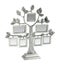 Isolated silver floral tree with leaves and frames