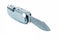 Isolated of silver multi purpose clasp knife with focusing