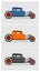 Isolated simple vintage hotrod car changeable color side view