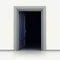 Isolated single classic opened door in closeup 3D