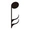 Isolated sixteenth note. Musical note