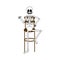 Isolated skeleton sitting on a chair