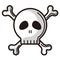 Isolated skull icon. Death danger symbol
