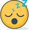 Isolated sleeping emoticon. Isolated emoticon.