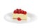 Isolated slice cherry cheesecake