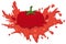 Isolated Smashed Juicy Tomato with some Seeds around it, Vector Illustration