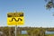 Isolated Snake warning sign Australia