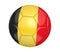 Isolated soccer ball, or football, with the country flag of Belgium