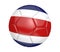 Isolated soccer ball, or football, with the country flag of Costa Rica