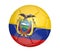 Isolated soccer ball, or football, with the country flag of Ecuador