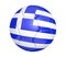 Isolated soccer ball, or football, with the country flag of Greece, 3D rendering