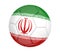 Isolated soccer ball, or football, with the country flag of Iran