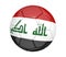 Isolated soccer ball, or football, with the country flag of Iraq