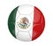 Isolated soccer ball, or football, with the country flag of Mexico