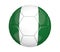 Isolated soccer ball, or football, with the country flag of Nigeria