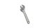 Isolated spanner, adjustable wrench, on a white background