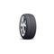 Isolated spare car wheel with black patterned rubber tire and silver color metal rim.