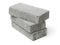 Isolated Stack of gray clay bricks for construction on a white background