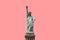 Isolated Statue of Liberty on pink background New York City USA