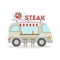 Isolated steak van.