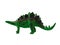 Isolated stegosaurus toy profile view.