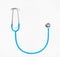 Isolated stethoscope as the main tool for primary diagnosis of a cardiologist and therapist patient. Symbol of medical