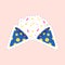 Isolated Sticker Style Blast Party Popper Icon On Peach