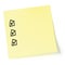 Isolated Sticky Note Listing Black tick-boxes